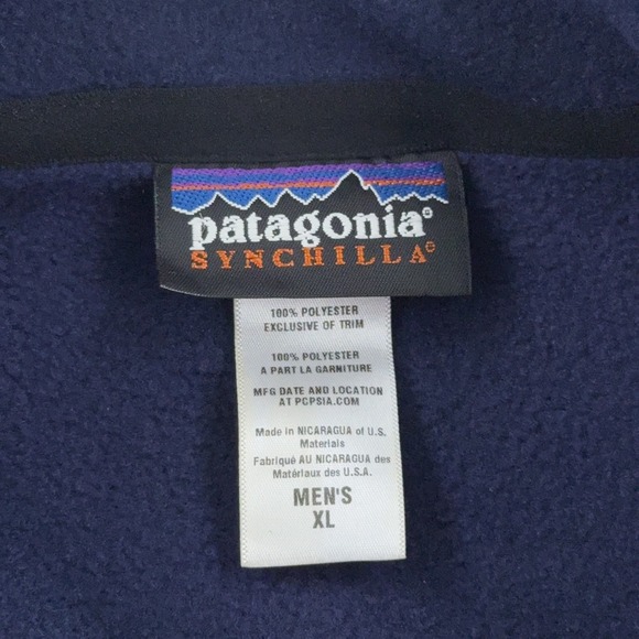 Patagonia Synchilla‎ Vest Mens XL Navy Blue Fleece Full Zip Citi Velocity Logo - Picture 5 of 7